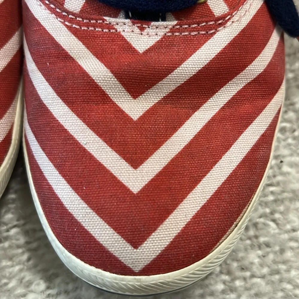 Kate Spade Keds Lace-up Canvas Sneaker Red White Stripes Size‎ 9